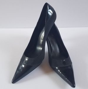 Nine West Black Pointed Toe Tuxedo Heels SZ 10M